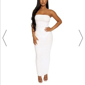 Naked wardrobe mesh strapless dress size XS